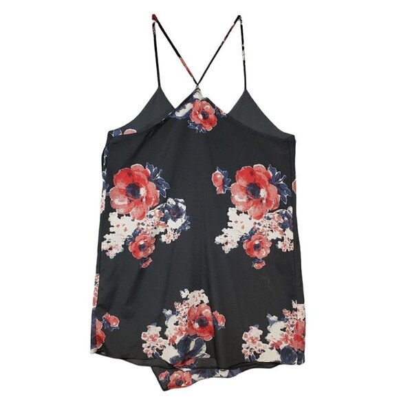 INTIMATELY FREE PEOPLE Top Sz XS Sleeveless Foe Wrap Layers Floral Racer Back - Picture 2 of 6